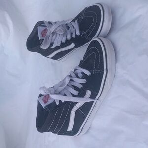 Vans SK8-HI Shoes Black & White Kids Size 1